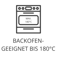 Symbol f&uuml;r Backofengeeignet bis 180&deg;C