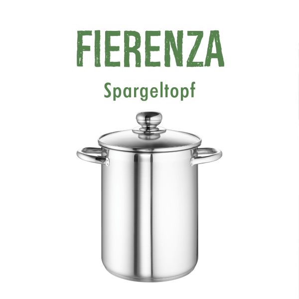Spargeltopf Fierenza 16 cm, 4,5 l inkl. Einsatz von ROHE Germany
