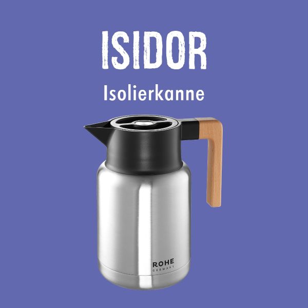 Isolierkanne Isidor ca. 1,40 l, chrom von ROHE Germany
