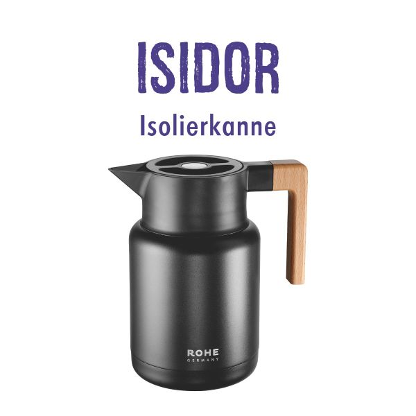 Isolierkanne Isidor ca. 1,4 l, schwarz von ROHE Germany