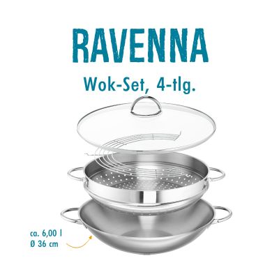 Wok-Set Ravenna, 3-tlg., ca 7,0 l von ROHE Germany